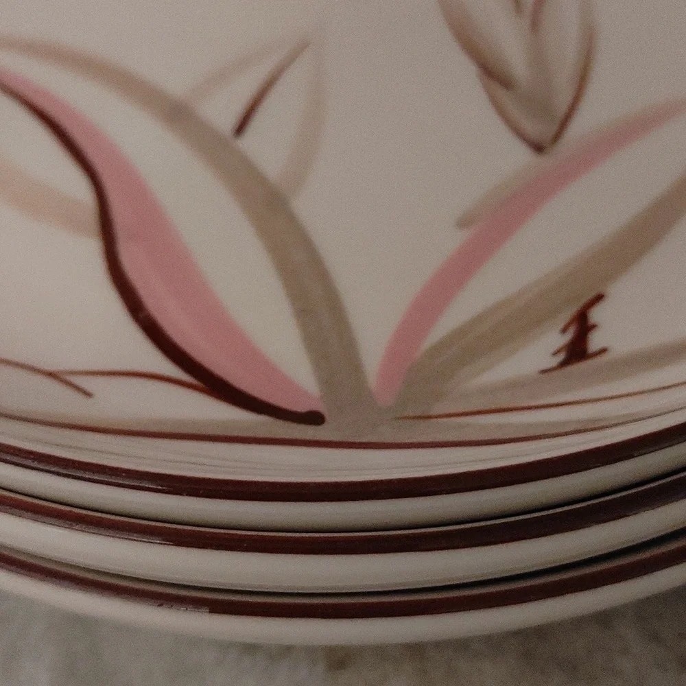 5 MCM Winfield Pink Dragon Flower Dishes